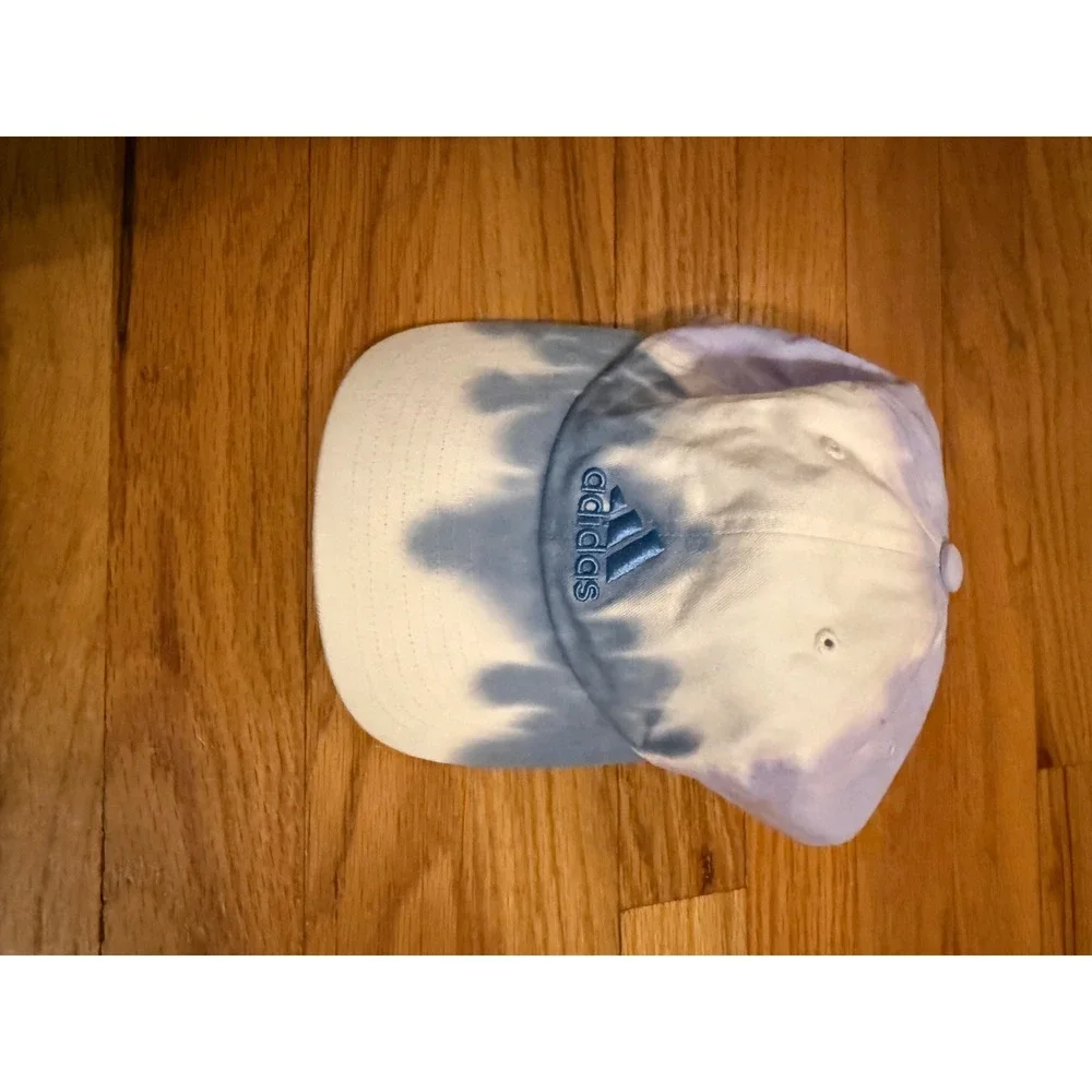 Adidas Tie Dye Baseball Cap Blue White‎ Casual Sporty Adjustable Strap